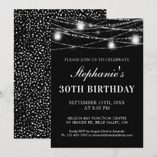 Invitation 30e anniversaire Chaîne Lumières Jars Noir Blanc