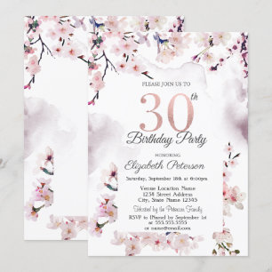 Invitation 30e anniversaire Cherry Blossom