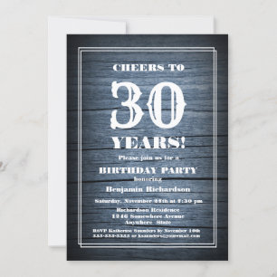 Invitation 30e anniversaire Country Wood Party