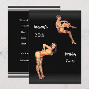 Invitation 30e anniversaire de fête Pin-up Girls