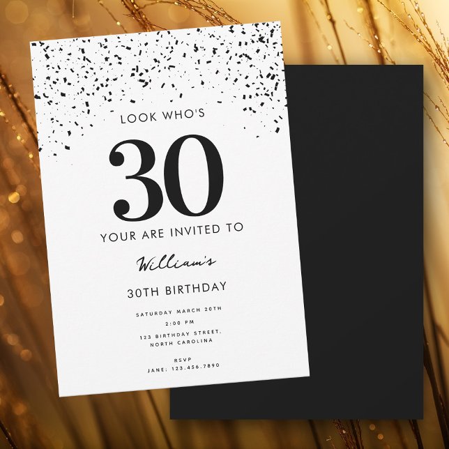 Invitation 30e anniversaire de la fête Regardez qui est 30 mo (30th Birthday Party Look Who's 30 Modern Invitation)