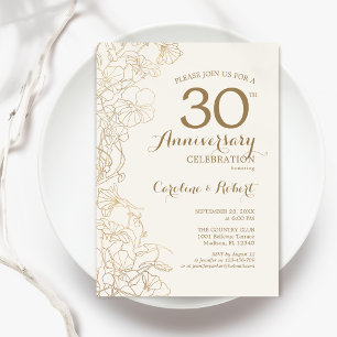 Invitation 30e anniversaire de la florale d'or d'ivoire