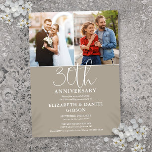 Invitation 30e anniversaire de mariage alors et maintenant 2