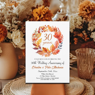 Invitation 30e anniversaire de Mariage Automne Floral Garland