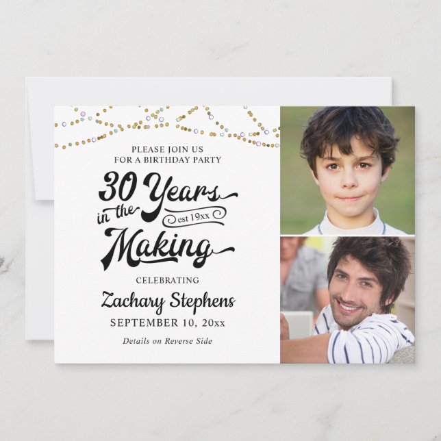 Invitation 30e anniversaire des années rétro dans les lumière (Devant)