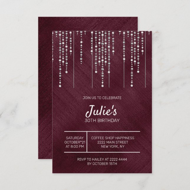 Invitation 30e anniversaire des perles blanches (Devant / Derrière)