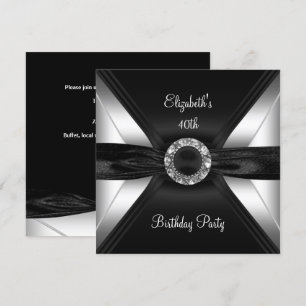 Invitation 30e Anniversaire Diamond Image noir blanc argent