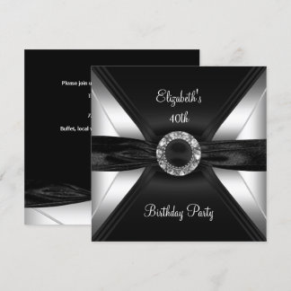 Invitation 30e Anniversaire Diamond Image noir blanc argent