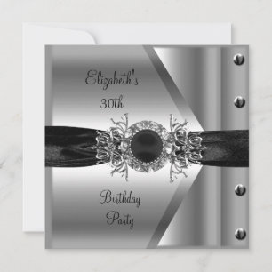 Invitation 30e anniversaire Diamond Jewel Black White Silver