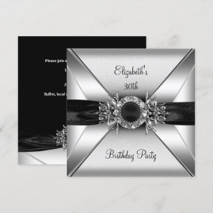 Invitation 30e anniversaire Diamond Jewel Black White Silver