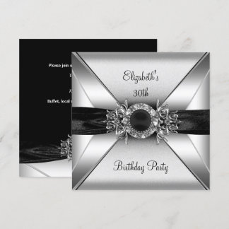 Invitation 30e anniversaire Diamond Jewel Black White Silver