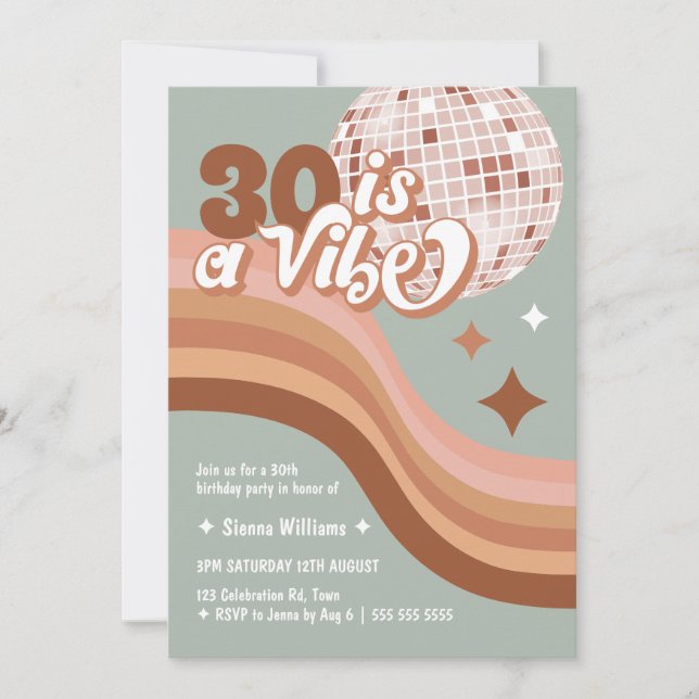 Invitation 30e anniversaire Disco Ball Anniversaire (Devant)