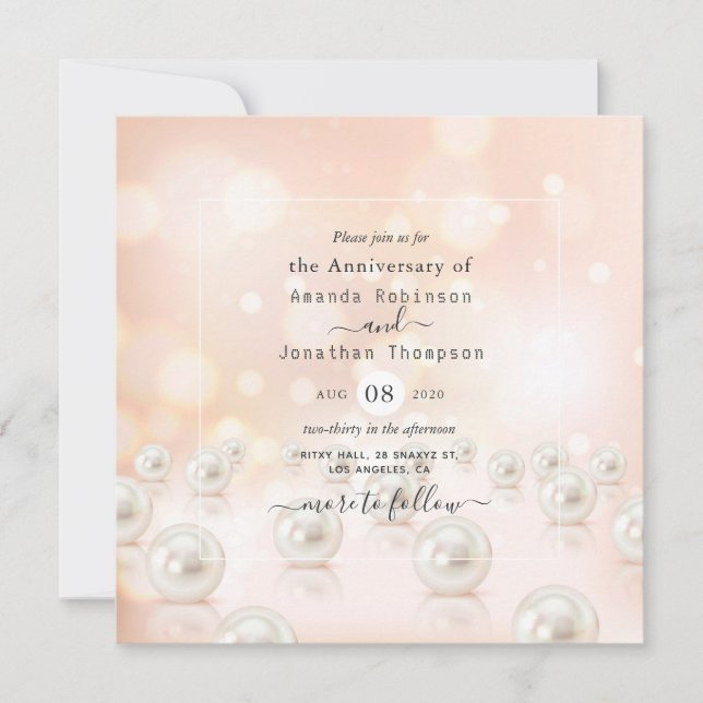 Invitation 30e anniversaire du Mariage Pearl (Devant)