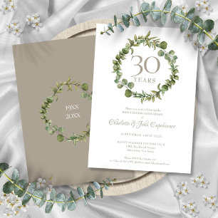 Invitation 30e anniversaire du Mariage Pearl Végétation boisé