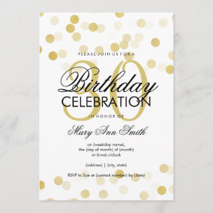 Invitation 30e anniversaire Faux Gold Foil Parties scintillan