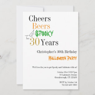 Invitation 30e anniversaire Halloween Soeurs Éffrayants fête