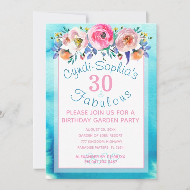 Invitation 30e anniversaire High Tea Garden Party (Devant)