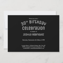 Invitation 30e anniversaire moderne noir blanc Motif géométri