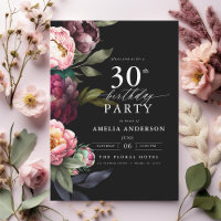 30e anniversaire Moody moderne Bourgogne Blush Flo