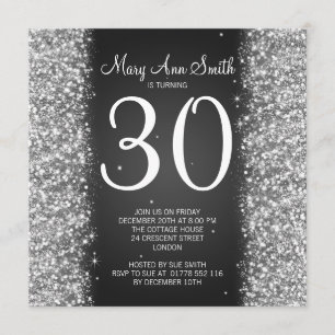 Invitation 30e anniversaire Parties scintillant d'étincelle N