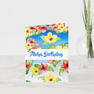 Invitation 30e anniversaire Plage de fleurs tropicales Aloha