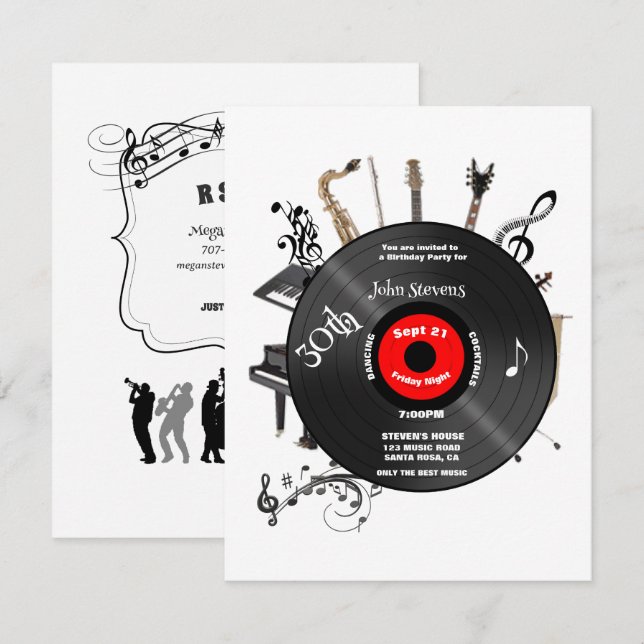 Invitation 30e anniversaire Record Instruments de musique amu (Devant / Derrière)