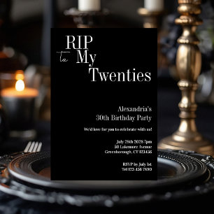 Invitation 30e anniversaire RIP 20s Black and White Party