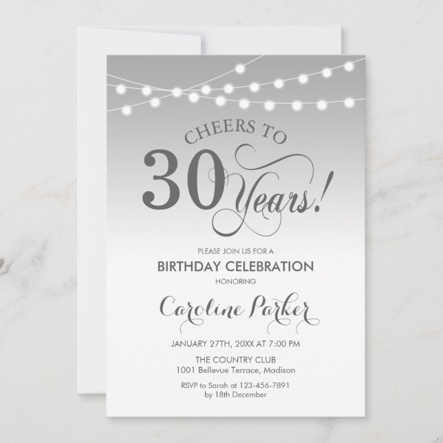 Invitation 30e anniversaire - Silver White (Devant)