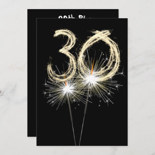 Invitation 30e anniversaire Sparklers de fête