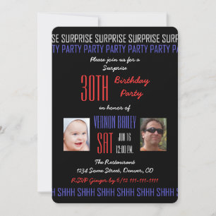 Invitation 30e Anniversaire Surprise pour les hommes Vos phot