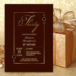 Invitation 30e anniversaire Terracotta avec Gold Frame Party