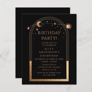 Invitation 30e anniversaire Trente Celestial Black Gold