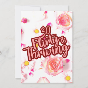 Invitation 30e anniversaire Trente Flirty et Fun Fun Rose