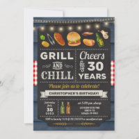30e barbecue Grill and Chill Anniversaire Invitati