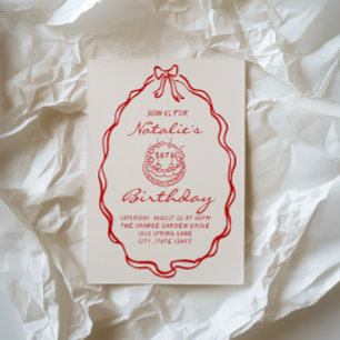 Invitation 30e coquette à main tirée à la main illustrée Anni