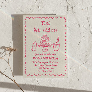 Invitation 30e Fête d'Anniversaire du gâteau de champagne à m