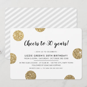 Invitation 30E FÊTE DE NAISSANCE pois de parties scintillant