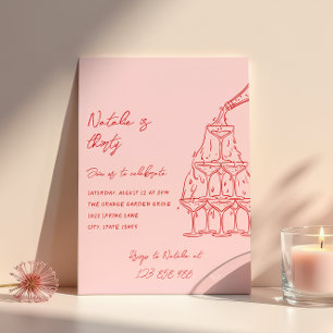 Invitation 30e tour de champagne tirée à la main Trente ans