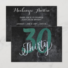 Invitation 30e Vert | Fête d'anniversaire personnalisée |