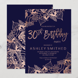 Invitation 30ème anniversaire d'or de marine de typographie
