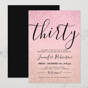 Invitation 30ème peinture moderne de parties scintillantes de