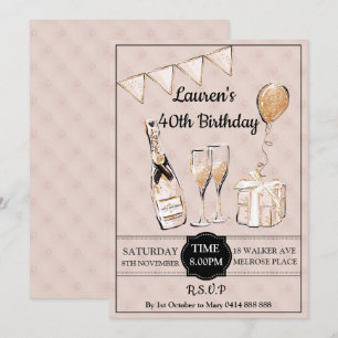 Invitation 30ème quarantième cinquantième fête d'anniversaire