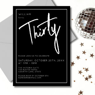 Invitation 30ème Trente Trente-Trente Fête d'anniversaire Noi