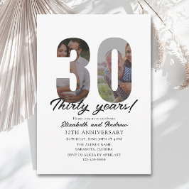 Invitation 30th Anniversary with Photo Minimalist
