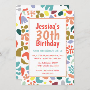 Invitation 30th Birthday Custom Name Détails