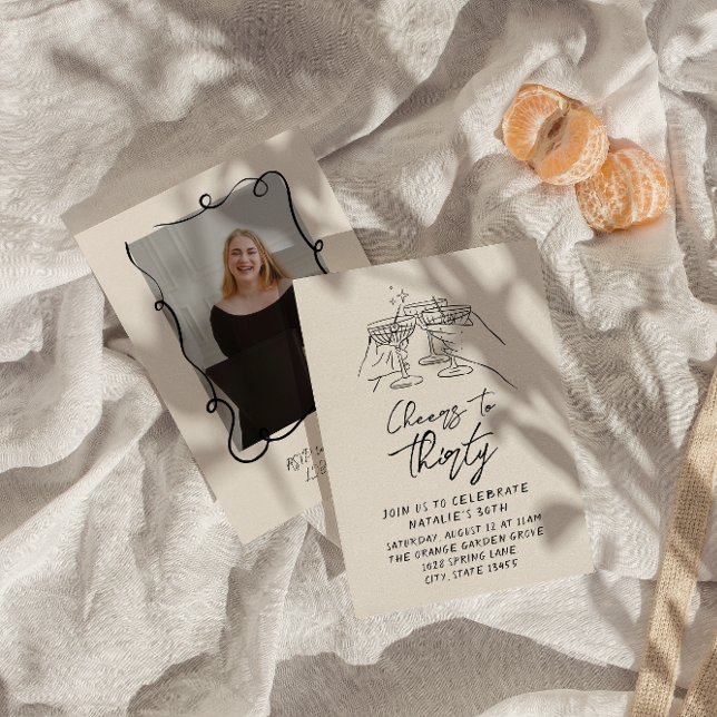 Invitation 30th Doddle Salue À Trente Retro Photo Anniversair (Créateur téléchargé)