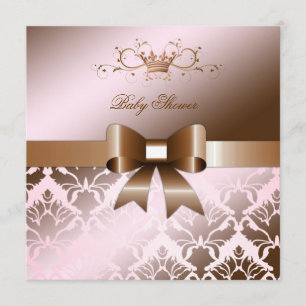 Invitation 311 baby showers de rose de brun d'arc de