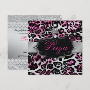Invitation 311-Baroque Princess Black Pink Leopard Metallic