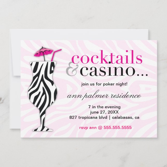 Invitation 311 Cocktails et Casino Zebra (Devant)