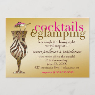 Invitation 311 cocktails et or de Glamping métallique